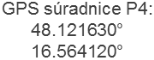 GPS súradnice P3: 48,121630°	16,564120°